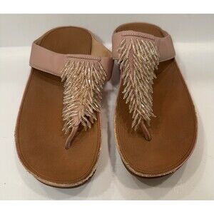 FITFLOP RUMBA TOE POST SANDALS - DUSTY PINK - SIZE 8